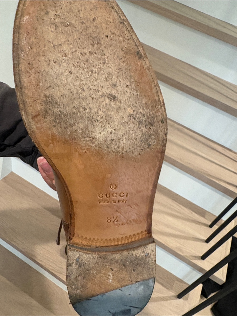 Gucci Cognac Brown Leather Wingtip Oxfords - Picture 3 of 4